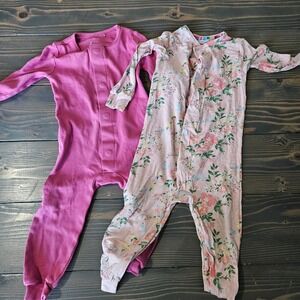 Magnetic Me Baby Sleepers 12-18M Pink Floral Modal Magnetic Footless Pajamas